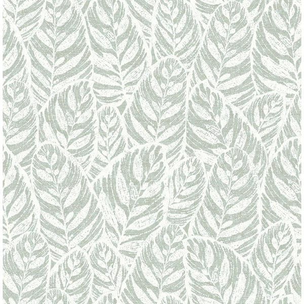 SCOTT LIVING Del Mar Sage Leaf Sage Wallpaper Sample