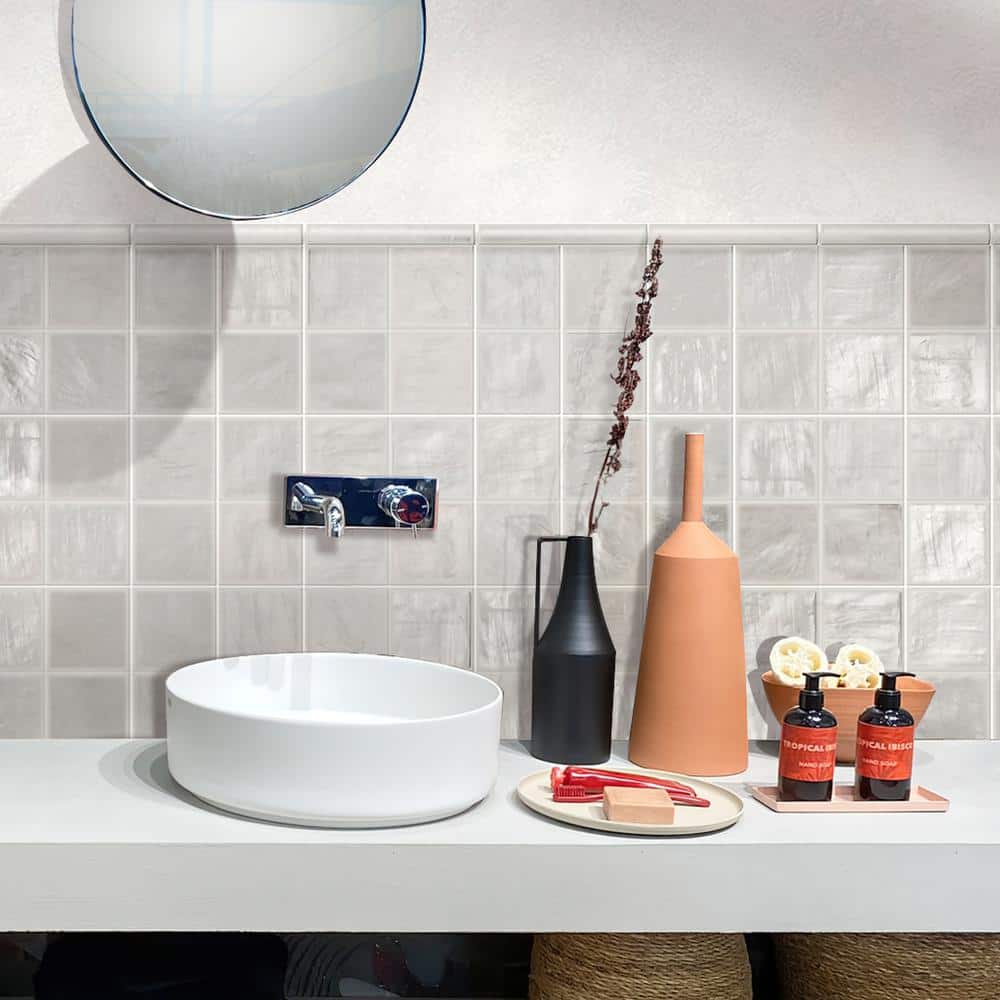 Apollo White 4x4 Polished Ceramic Mosaic Tile