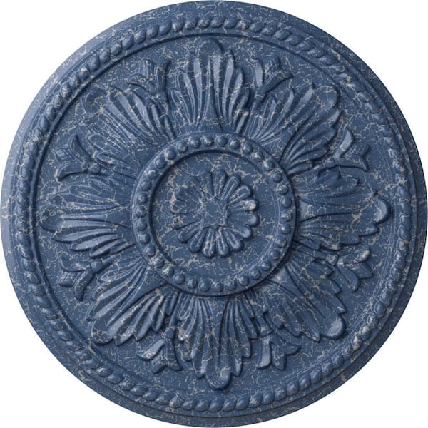 Ekena Millwork 18 in. x 1-3/4 in. Edinburgh Urethane Ceiling Medallion (Fits Canopies upto 5-1/4 in.), Americana Crackle
