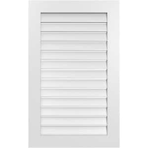 26 in. x 42 in. Vertical Surface Mount PVC Gable Vent: Functional with Standard Frame