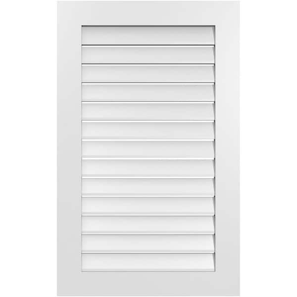 Ekena Millwork 26 in. x 42 in. Vertical Surface Mount PVC Gable Vent: Functional with Standard Frame