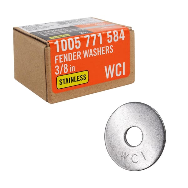 3/8 in. x 1-1/2 in. Fender Washers SS (25-Piece)