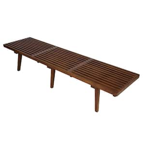 Inwood Platform Light Walnut Bench Backless with Solid Wood 72 in.