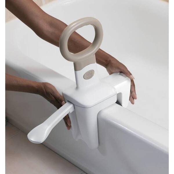 WalterDrake Easy Grip Adjustable Tub Bar – Safety Grab Handle for The  Bathtub – Easy to Mount on Tub Rail – Supports up to 250 lbs - White