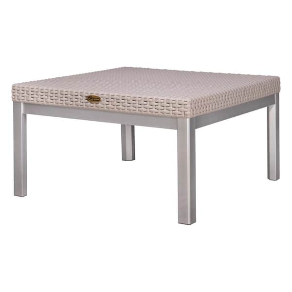 Lagoon Russ Grey Plastic Outdoor Coffee Table with Grey Aluminum Legs