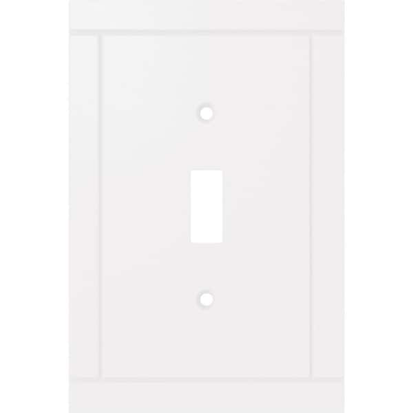 Hampton Bay Belfast Pure White 1-Gang Single Light Switch/Toggle Wall Plate (3-Pack)