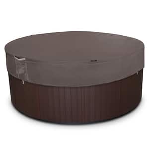 Ravenna 84 in. Dia Dark Taupe Water-Resistant Round Hot Tub Cover