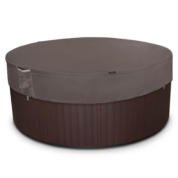 Classic Accessories Ravenna 84 in. Dia Dark Taupe Water-Resistant Round Hot Tub Cover