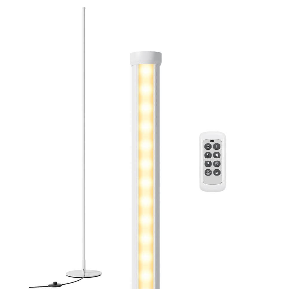 57.5 in. White 1-Light Smart Dimmable Modern Standing Floor Lamp for Living Room with Remote price history on PriceWatchPro