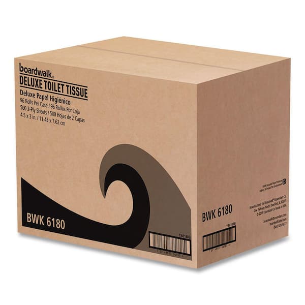 Boardwalk 4.5 in. x 3 in. 2-Ply White Septic Safe Toilet Paper