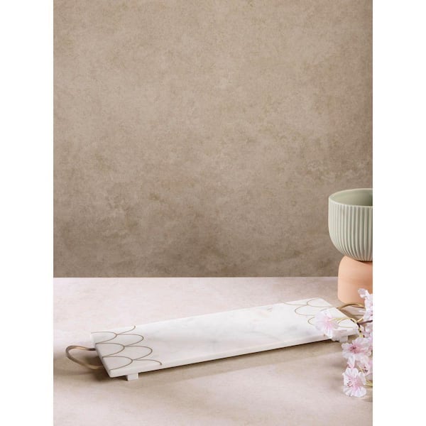 GAURI KOHLI San Miguel White Marble Tray-Large GK51198 - The Home