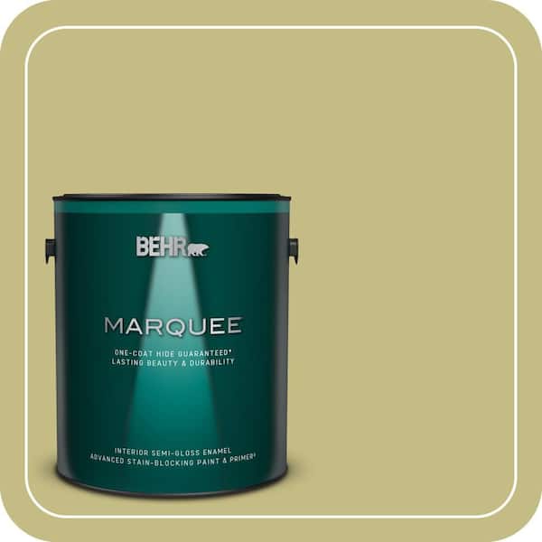 BEHR MARQUEE 1 gal. #T13-19 Gnome Green Semi-Gloss Enamel Interior Paint & Primer