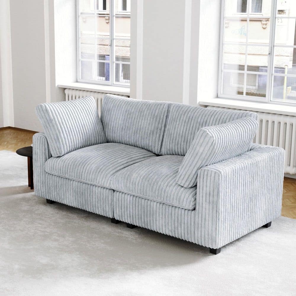 79 in. Square Arm Velvet Down Filled Pine Wood Modular Sofa Lawson 2-Seat Cloud Couch with Detachable Covers in. Gray price history on PriceWatchPro