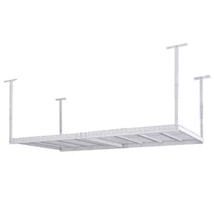 Adjustable Height Overhead Ceiling Mount Garage Rack in White (42 in. H x 96 in. W x 48 in. D)
