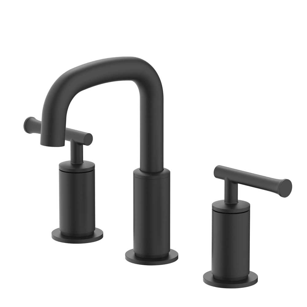 Lucien 8 in. Widespread 2-Handle Bathroom Faucet with Push Down Drain in Matte Black price history on PriceWatchPro