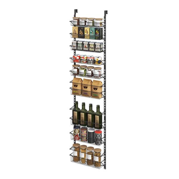 9-Tier Black Metal Over the Door Storage Organizer