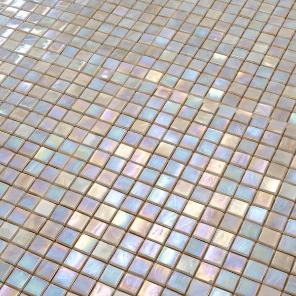 Skosh 11.6 in. x 11.6 in. Glossy Hazelnut Beige Glass Mosaic Wall and Floor Tile (18.69 sq. ft./case) (20-pack)