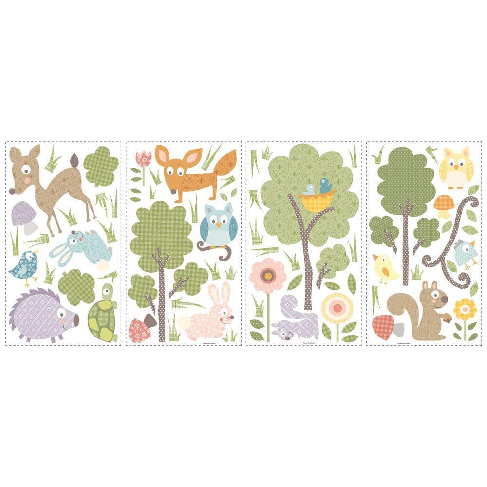 Colorful Woodland Animals Peel and Stick Wall Decals