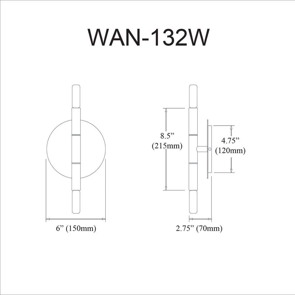 Modern Matte Black & Aged Brass Dimmable Wall Sconce