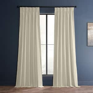 Off White Textured Pinch Pleat Blackout Curtain - 25 in. W x 96 in. L (1 Panel)