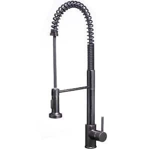 Single Handle Pull-Down Commercial Pull Down Sprayer Kitchen Faucet with Dual Action in Oil Rubbed Bronze