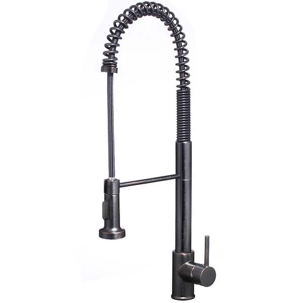 Novatto Single Handle Pull-Down Commercial Pull Down Sprayer Kitchen Faucet with Dual Action in Oil Rubbed Bronze