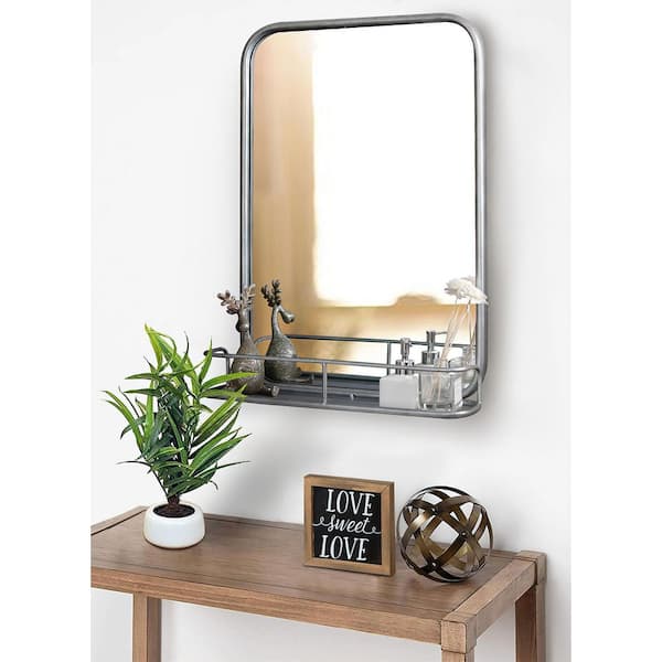 Bathroom Ceiling Mirror with Double Boom, Rectangular Hanging Glass Mirror,  Metal Frame Decorative Makeup Vanity Mirror for Bedroom Living Room