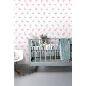 Lovett Pink Flamingo Paper Strippable Wallpaper (Covers 56.4 sq. ft.)