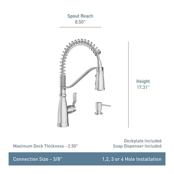 nozominnn♡ MOEN Nolia Matte Black 16.57 in. H Pull Down Sprayer Kitchen