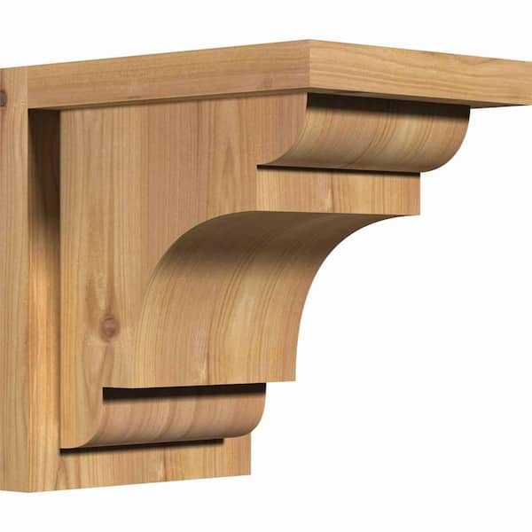 Ekena Millwork 7-1/2 in. x 10 in. x 10 in. New Brighton Smooth Western Red Cedar Corbel with Backplate