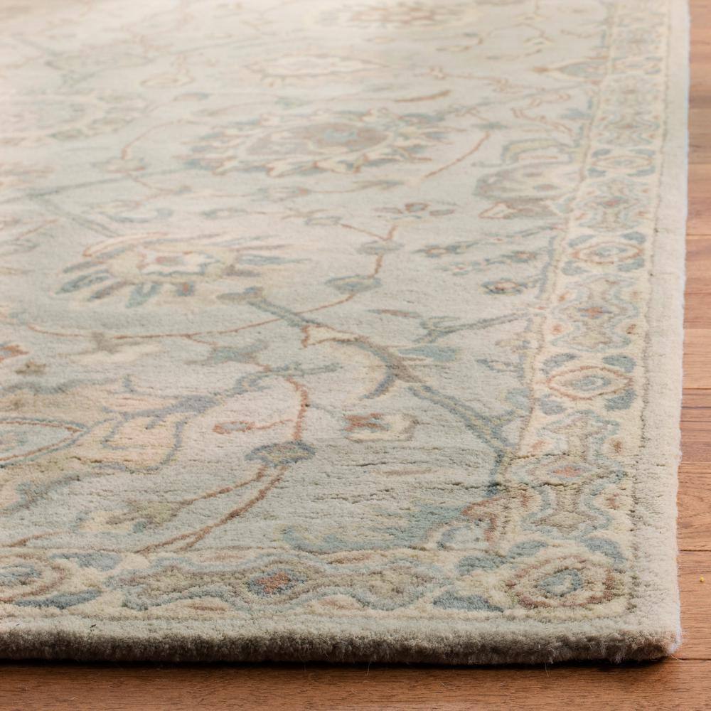 Silver and Ivory Hand-Tufted Wool Area Rug, 3' x 5'
