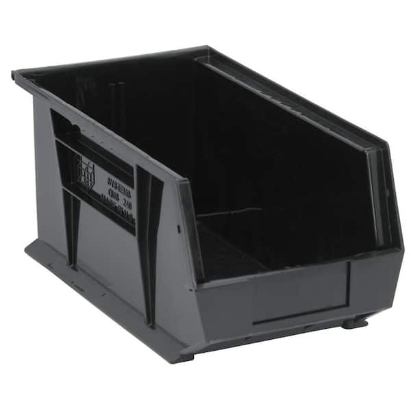 QUANTUM STORAGE SYSTEMS Ultra Series Stack and Hang 7 Gal. Storage Bin in Black (12-Pack)