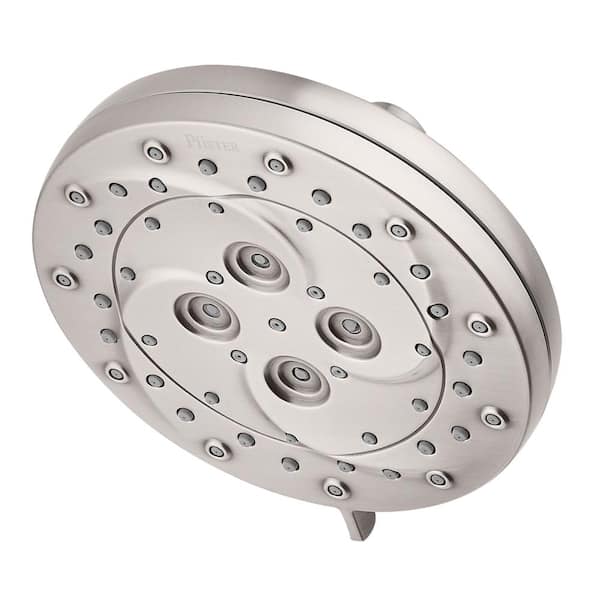 Pfister Thermoforce 6-Spray 5.5 in. Single Wall Mount Fixed Adjustable Shower Head in Spot Resistant Brushed Nickel