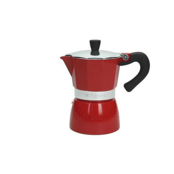 Tognana Coffee Star 6-Cup Red Cast Aluminum Coffee Maker