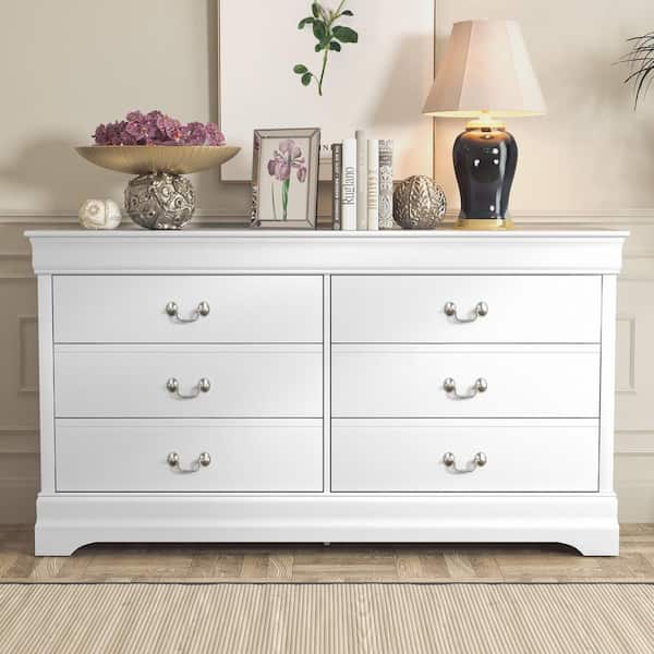 GALANO Ireton Gray 6-Drawer 58.2 in. Wide Dresser (Effortless Assembly and Stylish Storage Solution)
