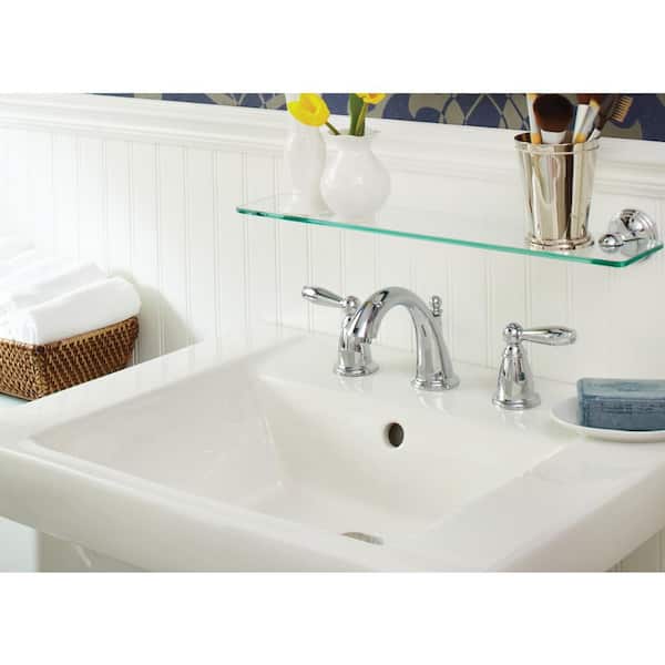 Chrome Widespread 2-Handle High-Arc Bathroom Faucet MOEN T6620 Brantford 8 in