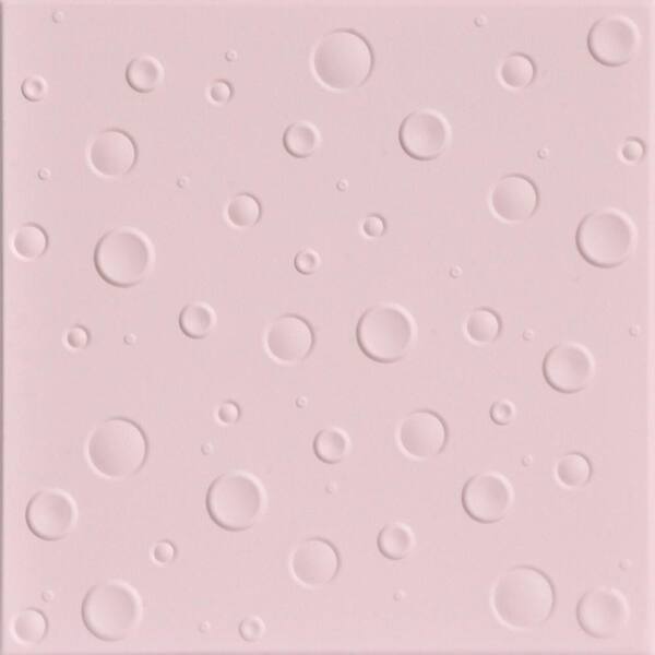 A La Maison Ceilings Bubbles Powder Blush 1.6 ft. x 1.6 ft. Decorative Foam Glue Up Ceiling Tile (21.6 sq. ft./Case)
