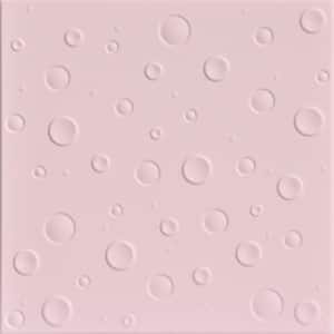 Bubbles Powder Blush 1.6 ft. x 1.6 ft. Decorative Foam Glue Up Ceiling Tile (21.6 sq. ft./Case)