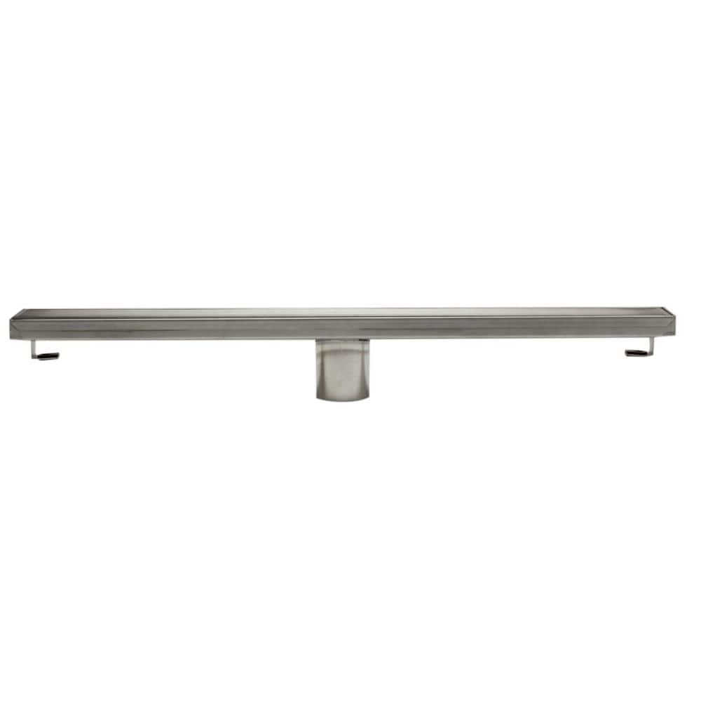 24" Brushed Stainless Steel Linear Shower Drain with Groove Lines