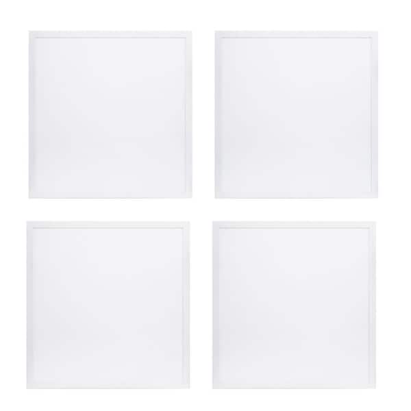 2 ft. x 2 ft. White Integrated LED Panel Light, 5 CCT Selectable, 0-10V Dimmable, 120-277V, 4-Pack