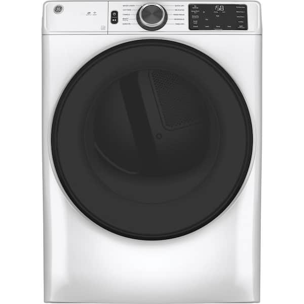 GE 7.8 cu. ft. Smart White Stackable Electric Dryer with Long Vent and Sanitize Cycle, ENERGY STAR