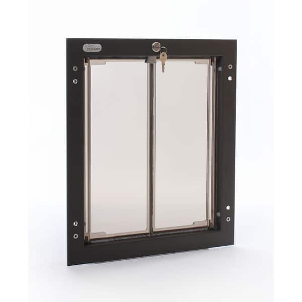 11.75 in. x 16 in. Large Bronze Wall Mount Dog Door Requires No Replacement Flap