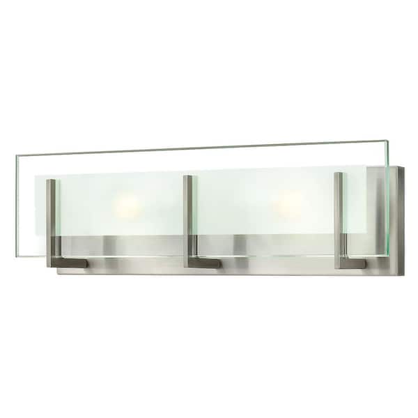 HINKLEY LATITUDE 18 in. 2-Lights Brushed Nickel Vanity Light