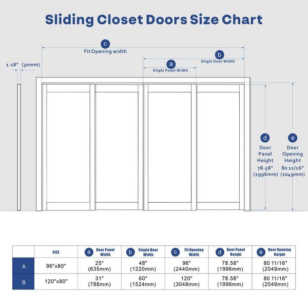 96 in. x 80 in. Light Brown Solid Pine Wood Double Full Lite Mirrored Glass Sliding Door with All Hardware