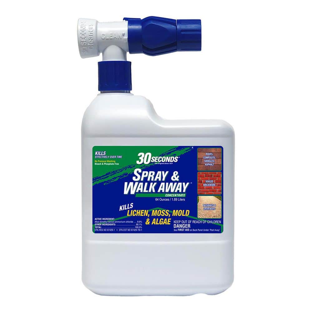  30 SECONDS Outdoor Mold & Mildew Stain Remover, Concentrate, 128 fl oz, Vinyl Siding Fences Patios & More