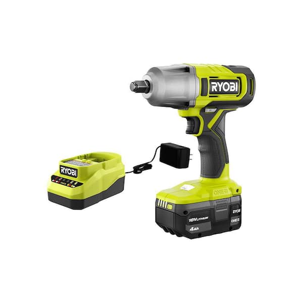 RYOBI ONE+ 18V Cordless 1/2 in. Impact Wrench Kit with  Ah Battery and  Charger PCL265K1 - The Home Depot