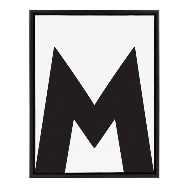 Kate and Laurel Sylvie "Letter M" Framed Canvas Wall Art