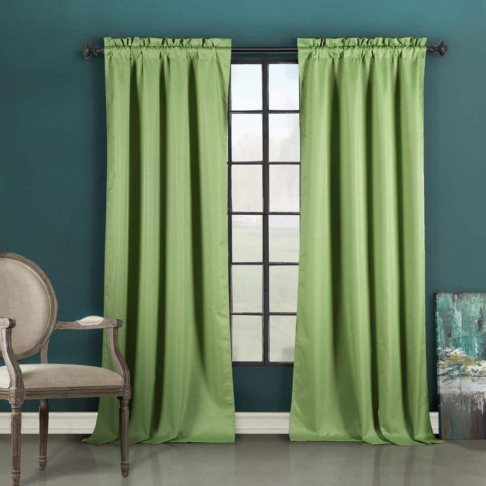 Liam 37 in. W x 84 in. L Polyester Window Panel in Sage