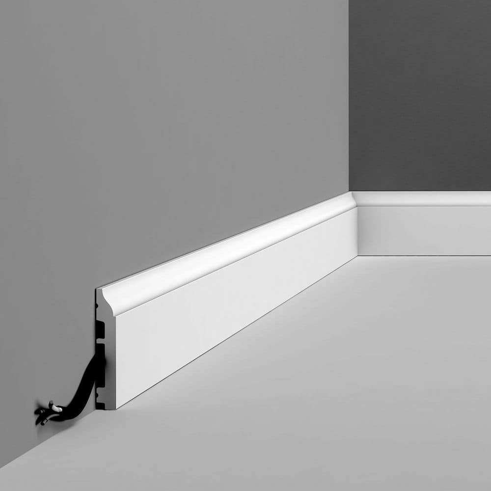 Primed White High Impact Polystyrene Baseboard Moulding Set