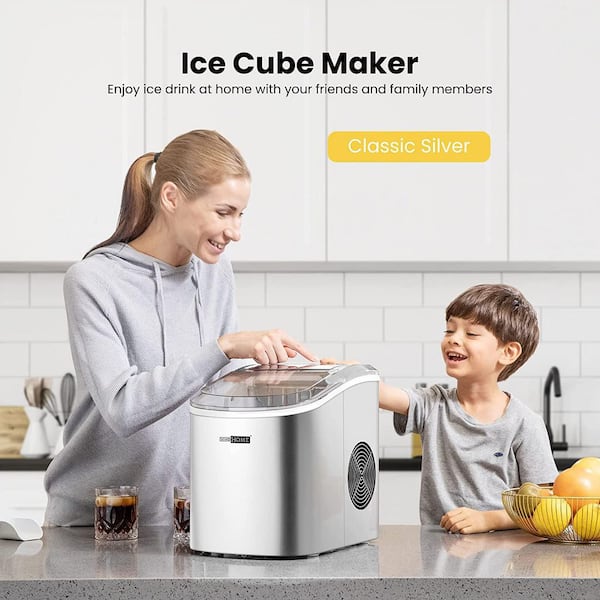 Ice Cube Makers Countertop Self-Cleaning Function Portable Machine Home  Camping
